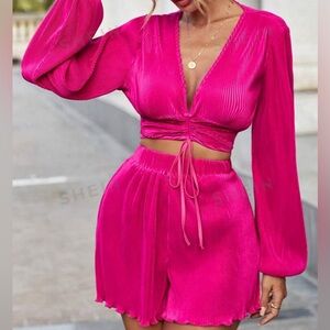 Pink Long Sleeve Matching Set